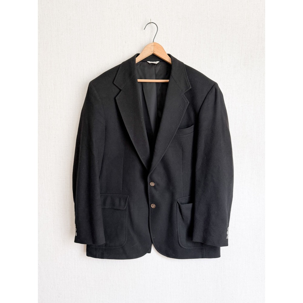 Huntington Blazer 100% Cashmere Sport Coat Black Two Button Mens Jacket L